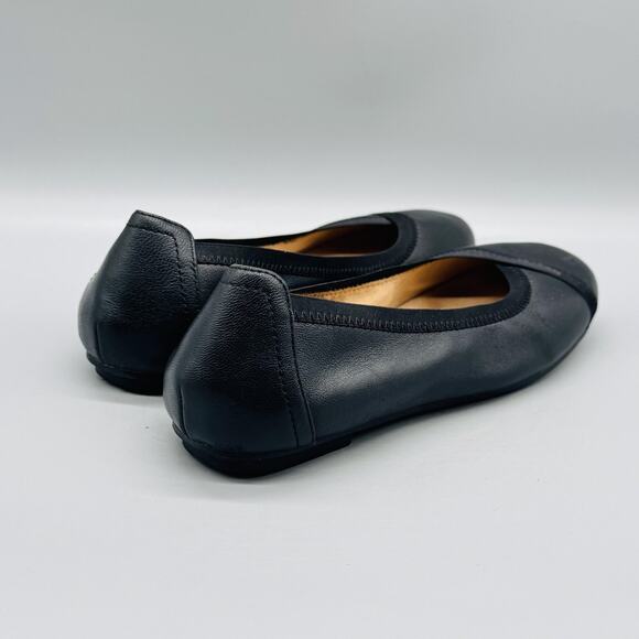 Vionic Shoes Women 6 Black Leather Caroll Slip On Ballet Flats Comfort Orthotic - Picture 9 of 13